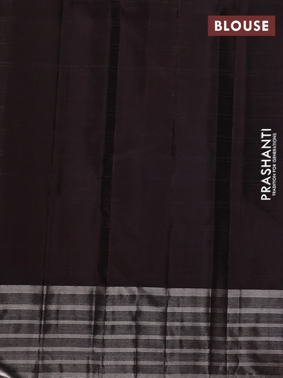 Pure soft silk saree peach shade and coffee brown with zari woven buttas and silver zari woven border - Image 4