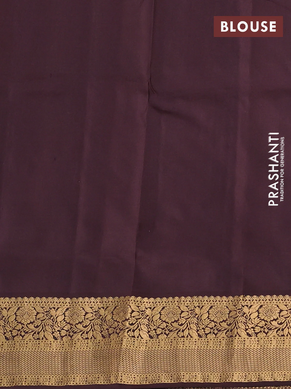 Pure soft silk saree peacock green and brown with allover zari woven buttas and zari woven floral border - Image 3