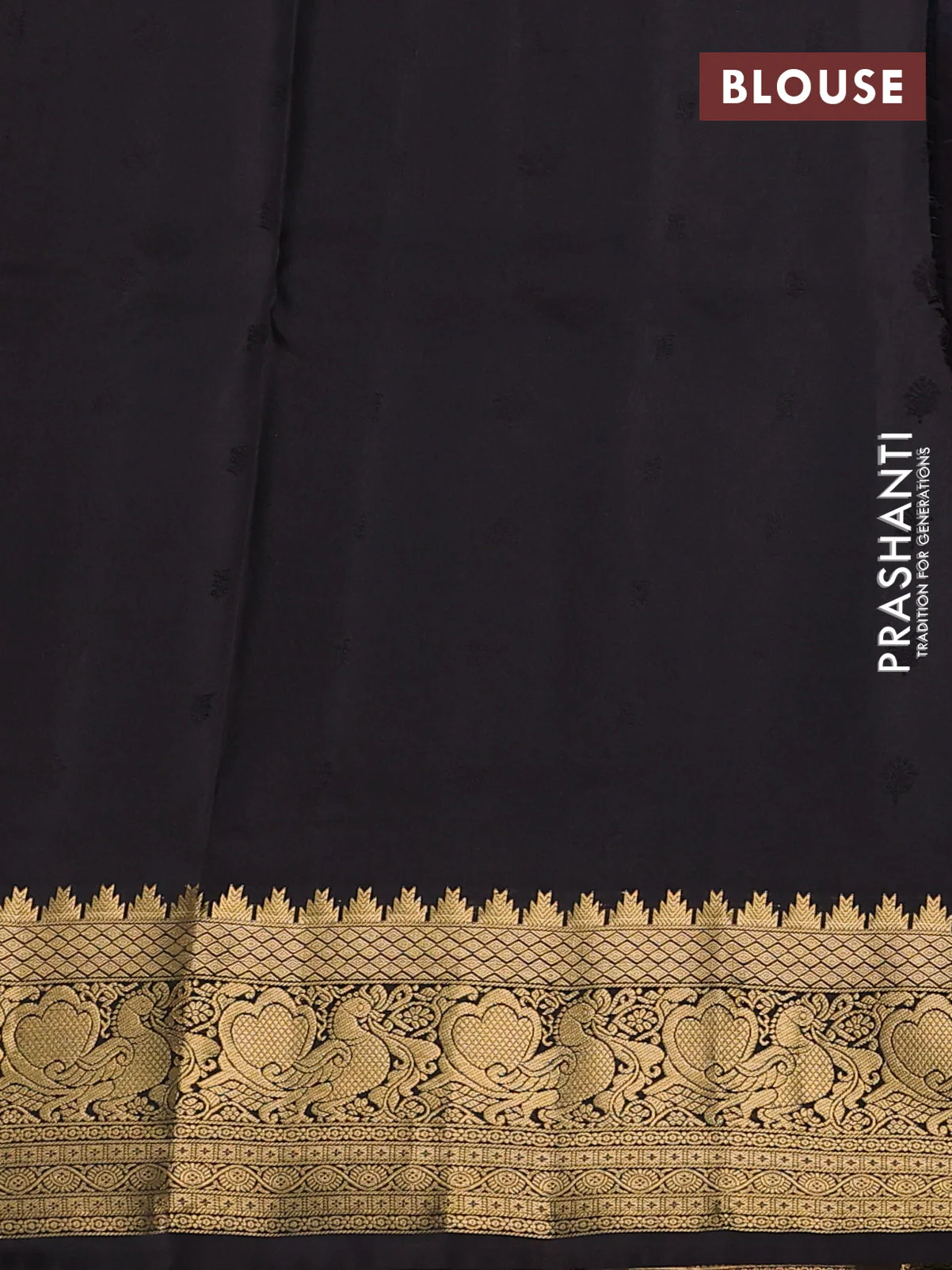 Pure soft silk saree peacock green and coffee brown with allover zari woven buttas and annam zari woven border - Image 3