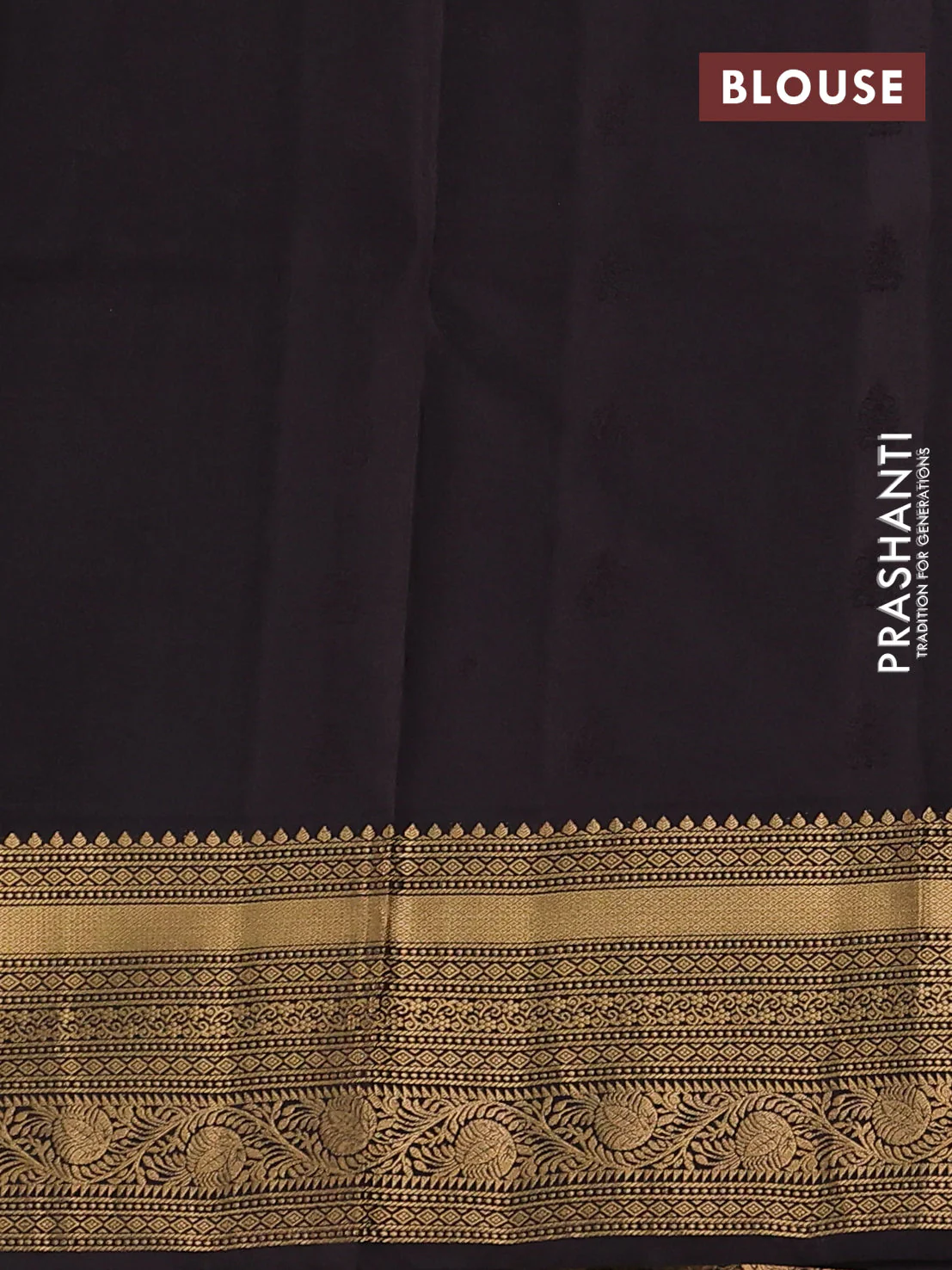 Pure soft silk saree peacock green and coffee brown with allover zari woven buttas and rich zari woven border - Image 3