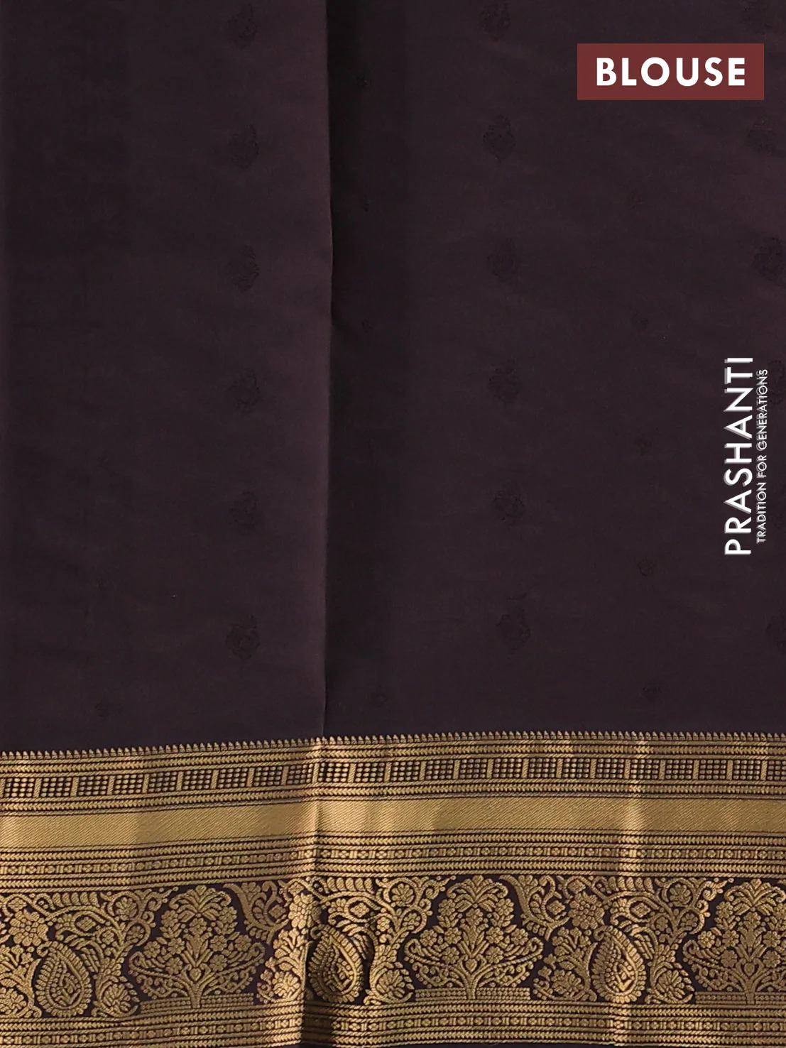 Pure soft silk saree peacock green and coffee brown with allover zari woven buttas and rich zari woven border - Image 3