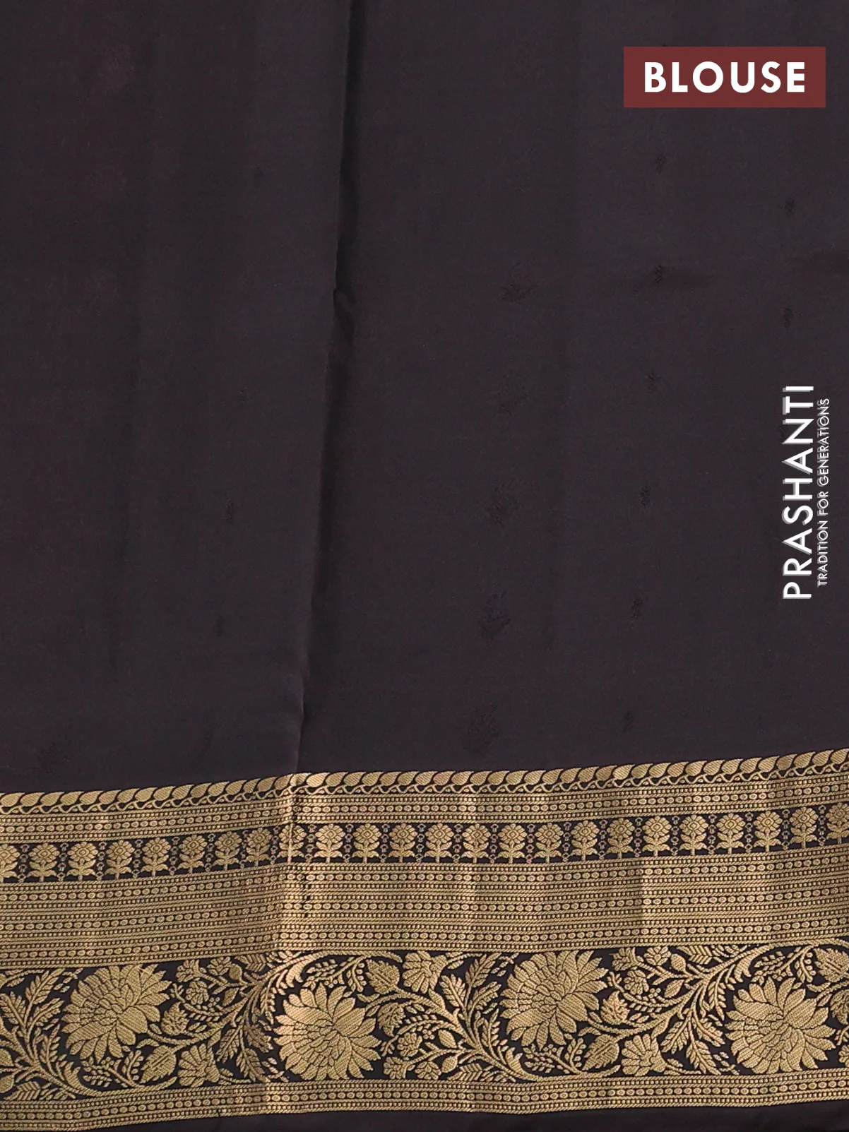 Pure soft silk saree peacock green and deep coffee brown with allover zari woven buttas and rich zari woven border - Image 3