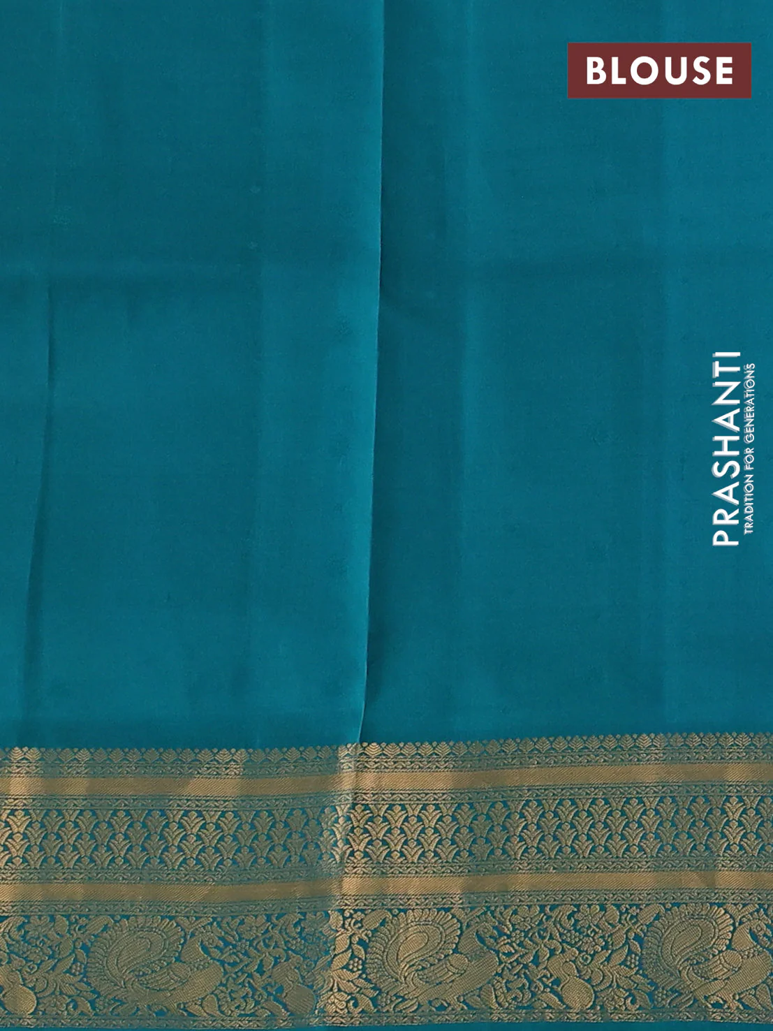 Pure soft silk saree pink and teal green with allover zari woven buttas and zari woven annam border - Image 3
