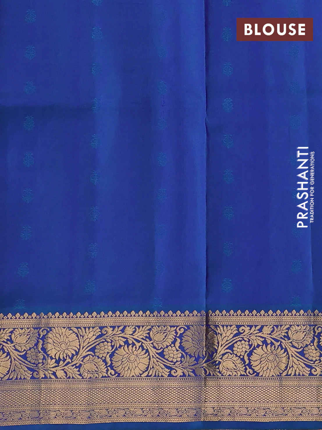 Pure soft silk saree purple and cs blue with allover zari woven buttas and rich zari woven border - Image 3