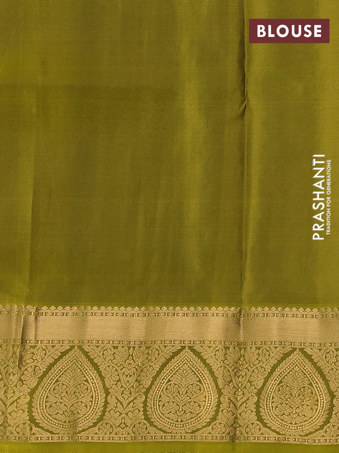 Pure soft silk saree purple and mehendi green with allover zari woven buttas and rich zari woven border - Image 3