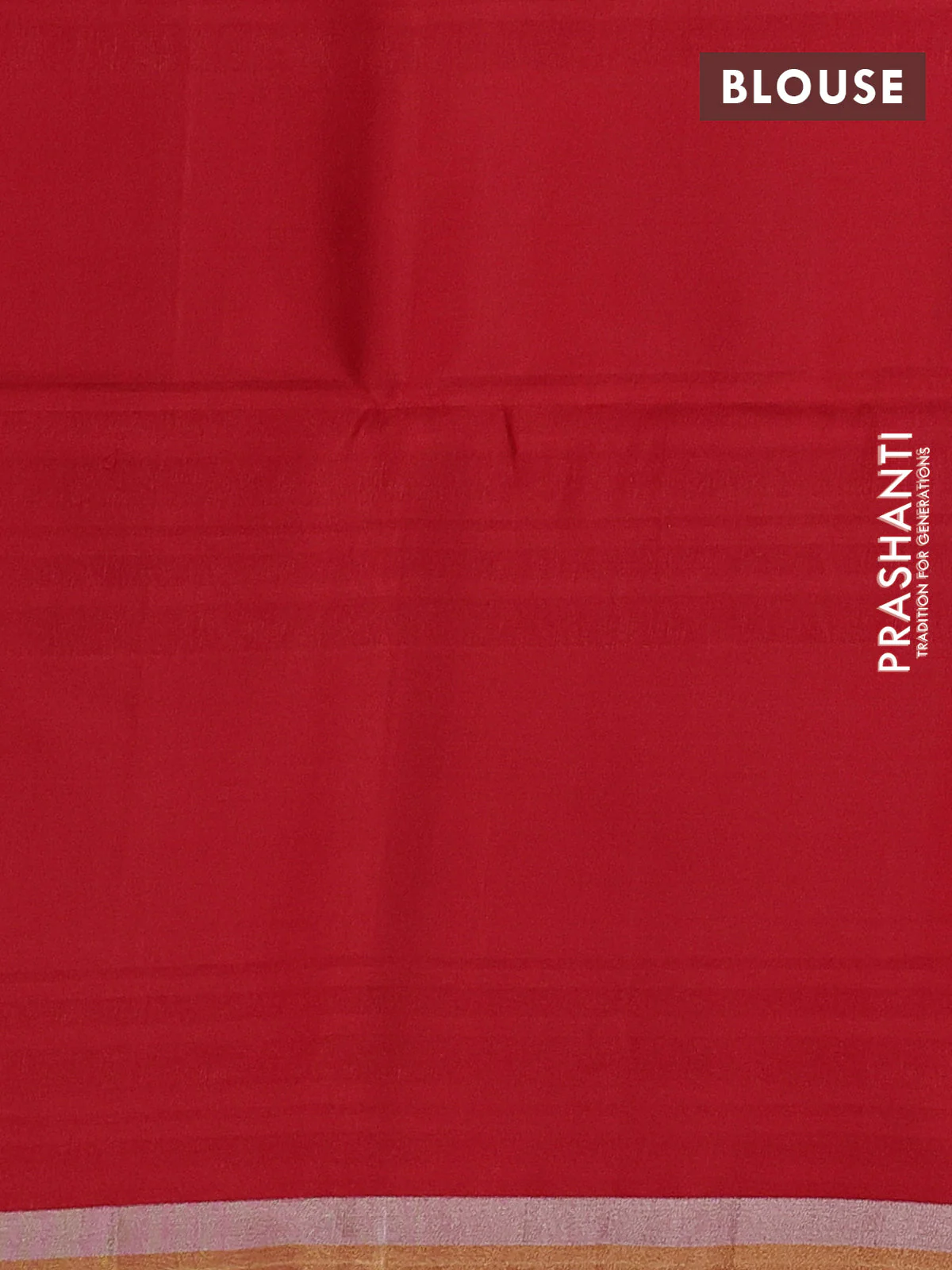 Pure soft silk saree red with zari woven geometric buttas and silver & gold zari woven border - Image 4