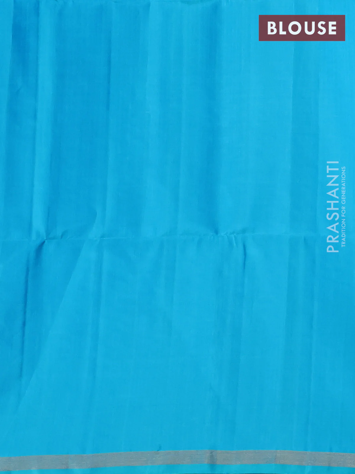 Pure soft silk saree royal blue and cs blue with zari woven buttas and zari woven border - Image 4
