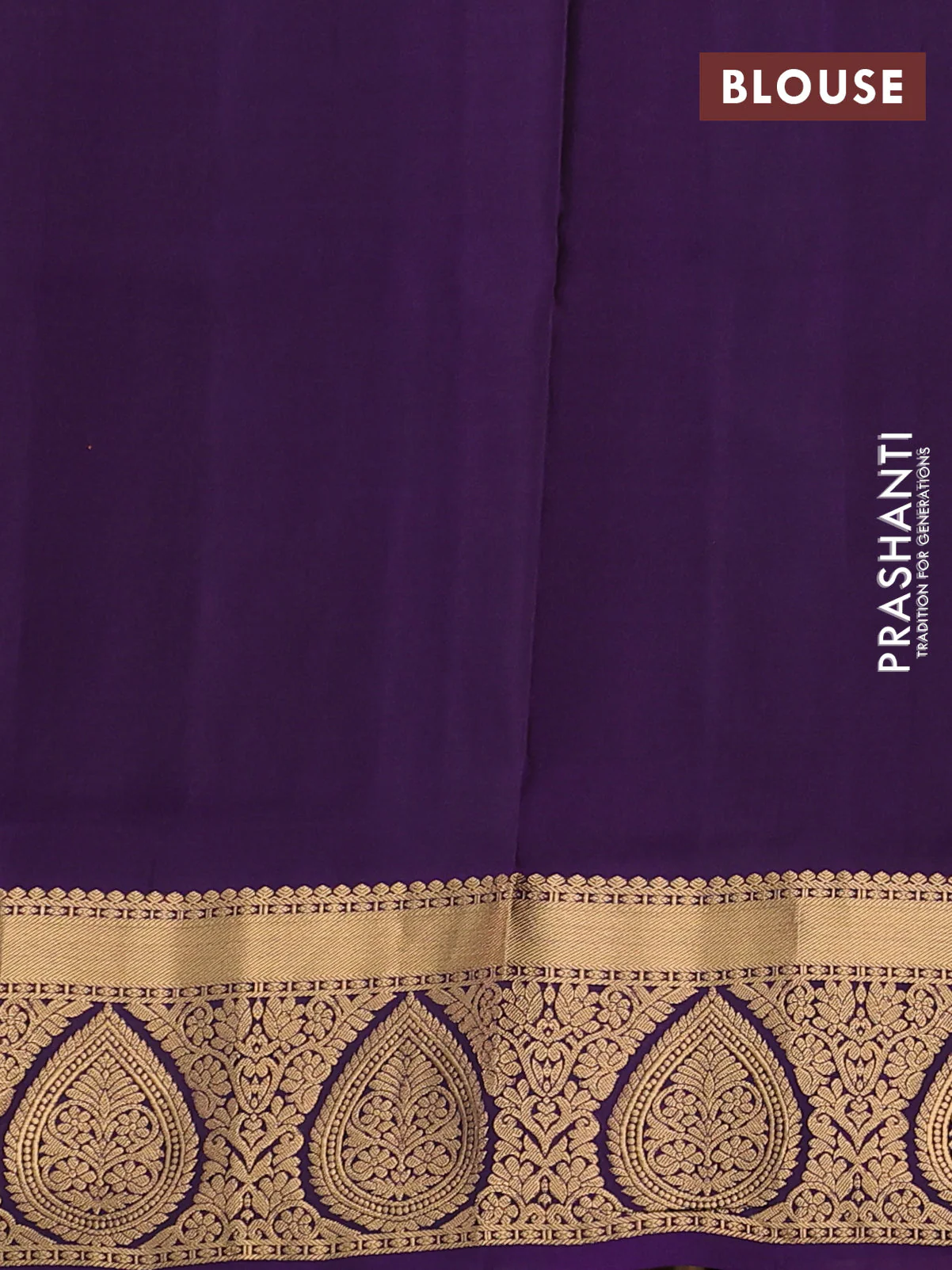 Pure soft silk saree rust shade and purple with allover zari woven buttas and rich zari woven border - Image 3