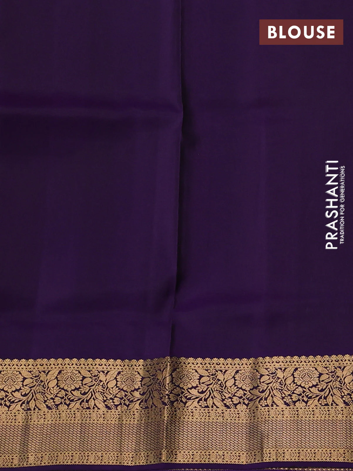 Pure soft silk saree sandal and purple with allover zari woven buttas and zari woven floral border - Image 3