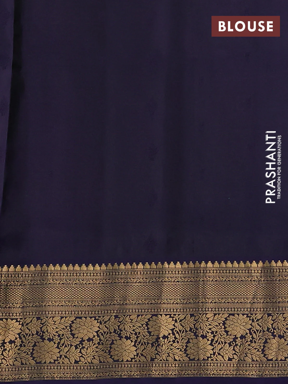 Pure soft silk saree teal green and navy blue with allover zari woven buttas and zari woven floral border - Image 3