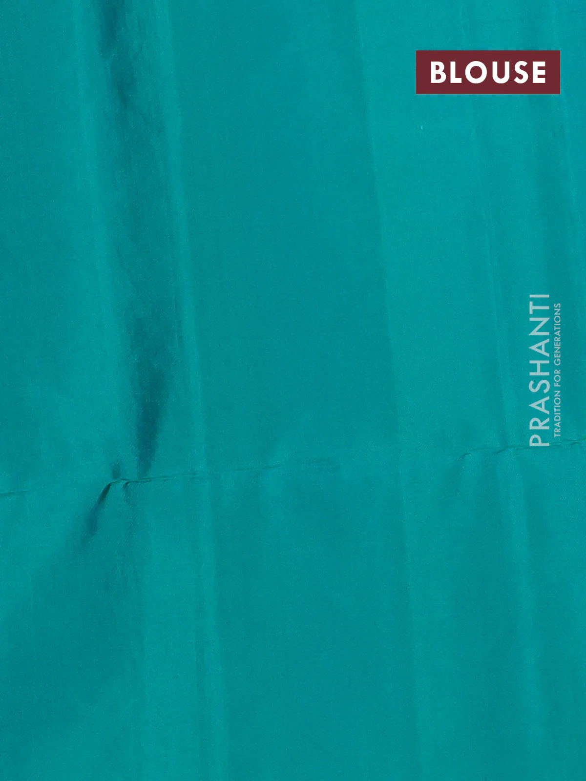 Pure soft silk saree teal green with silver zari woven buttas in borderless style - Image 4