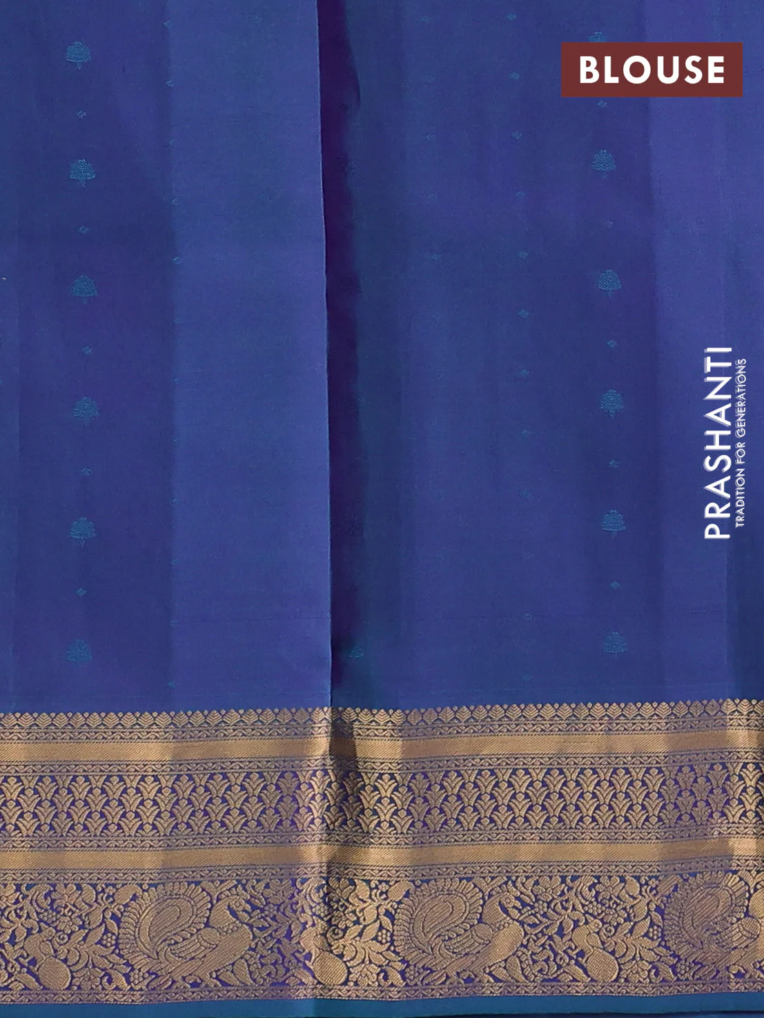 Pure soft silk saree violet and dual shade of bluish green with allover zari woven buttas and zari woven annam border - Image 3