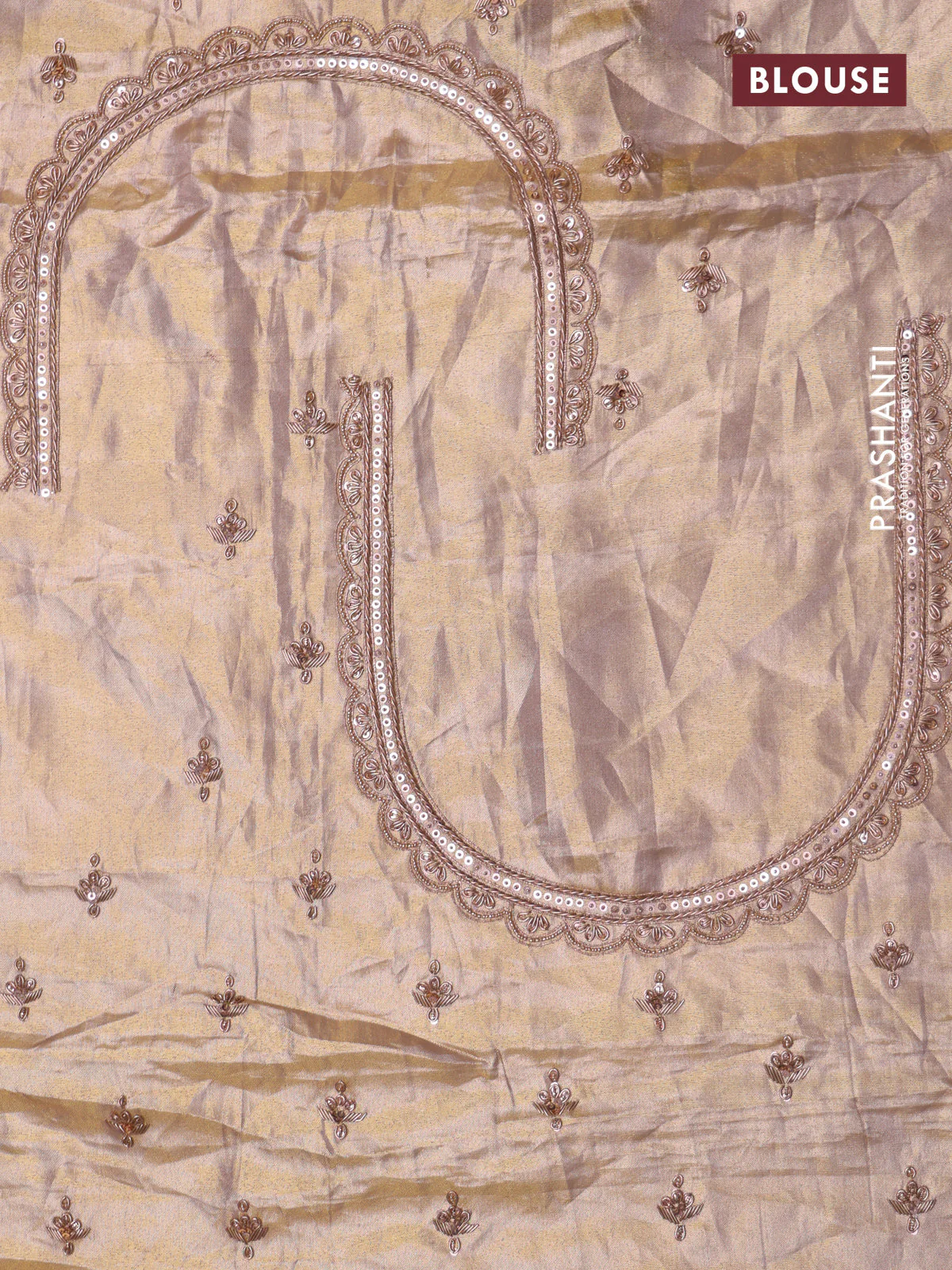 Pure tissue kanchipuram silk saree with border embroidery - Image 7