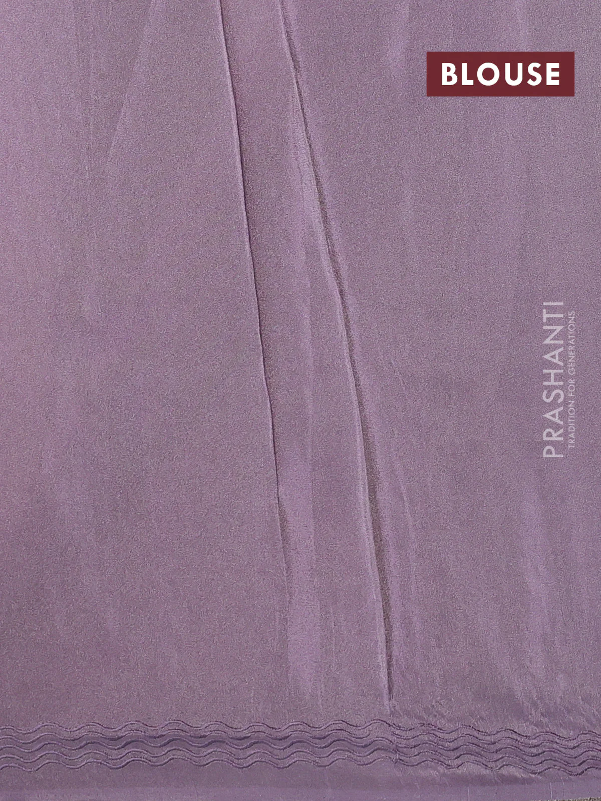 Pure tissue silk saree lavender with allover floral embroidery work and simple embroidery border - Image 4