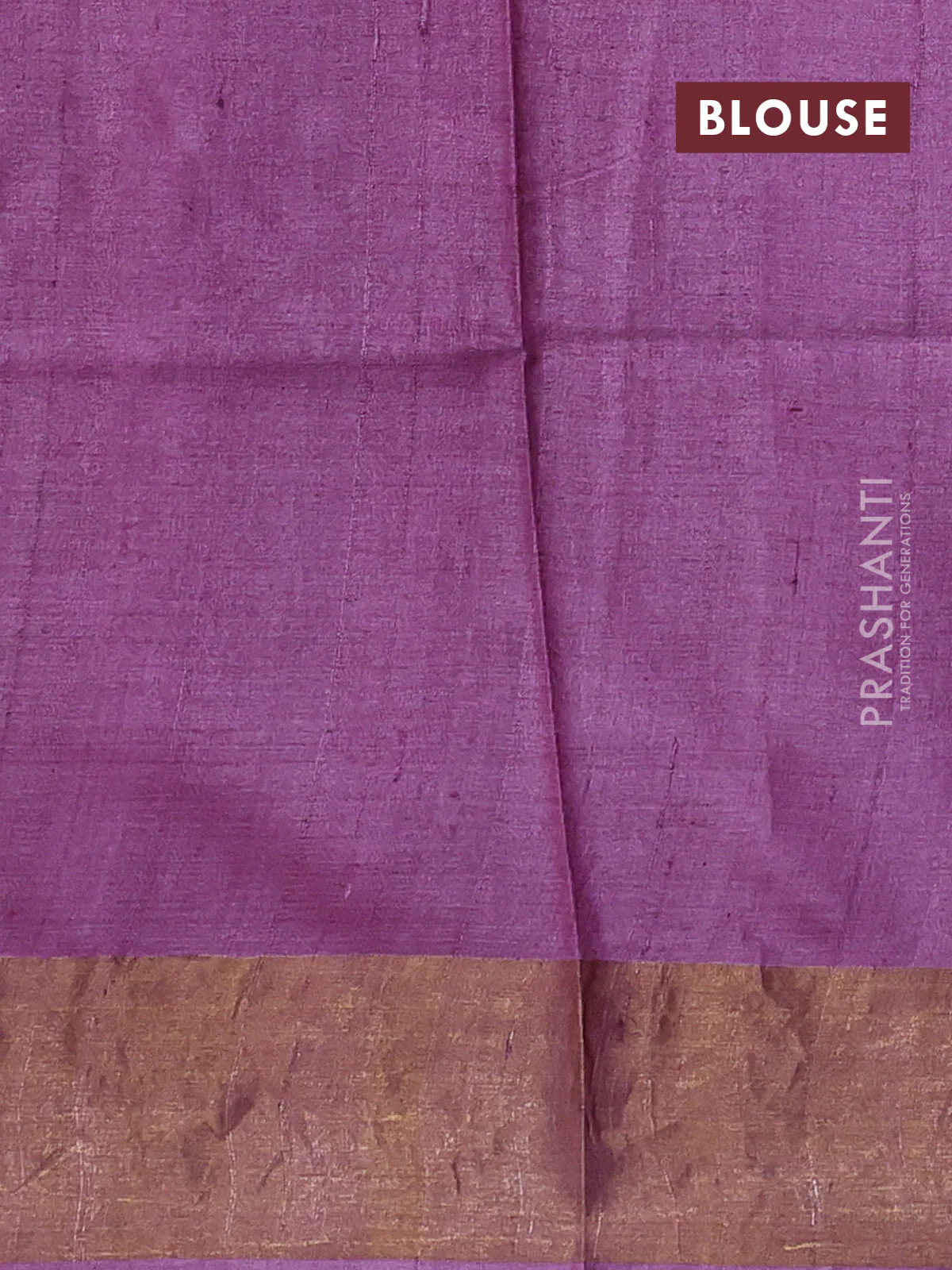 Pure tussar saree mauve pink with allover prints and zari woven border - Image 3