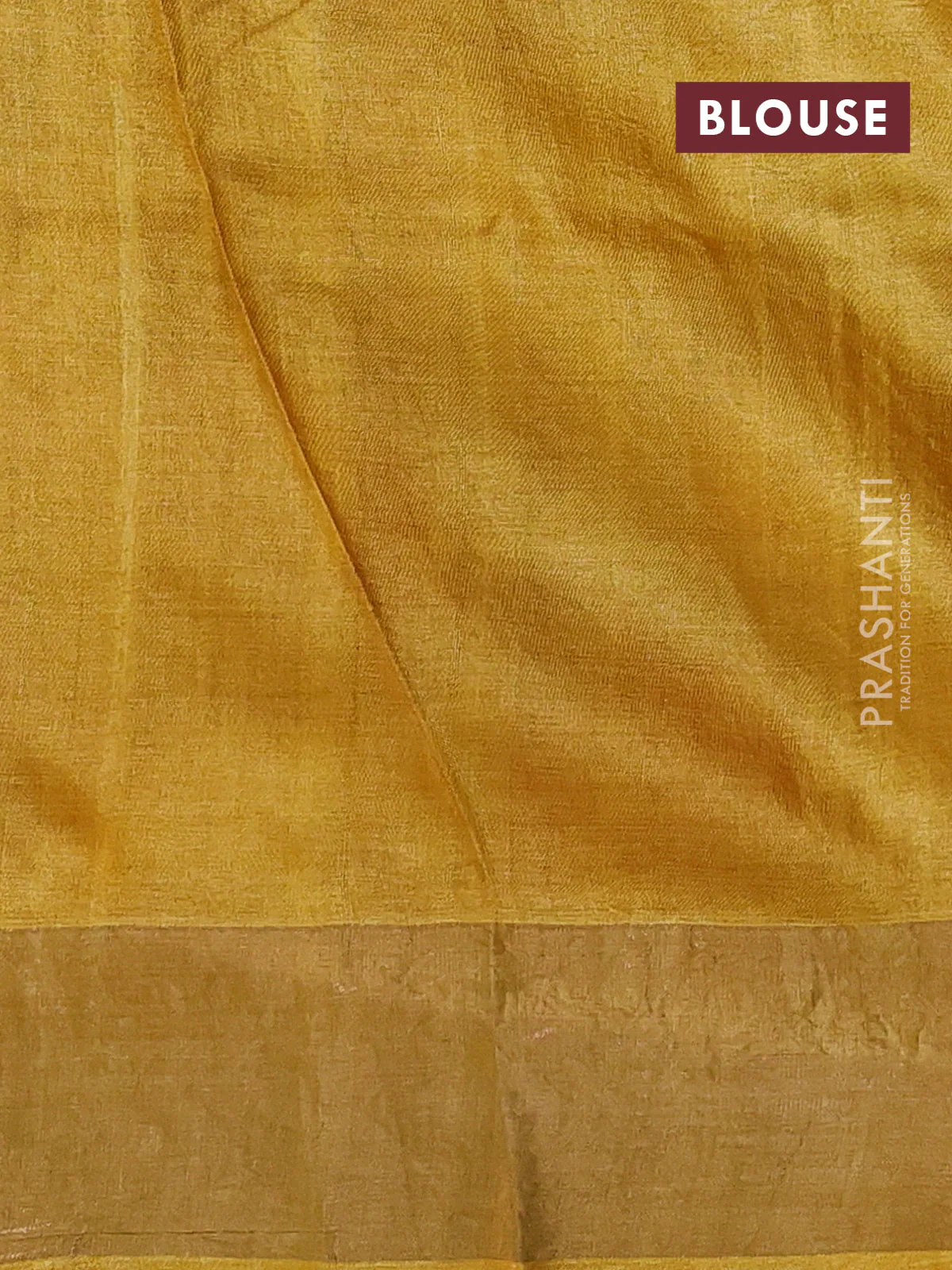 Pure tussar saree pastel maroon and yellow with allover floral prints and zari woven border - Image 3