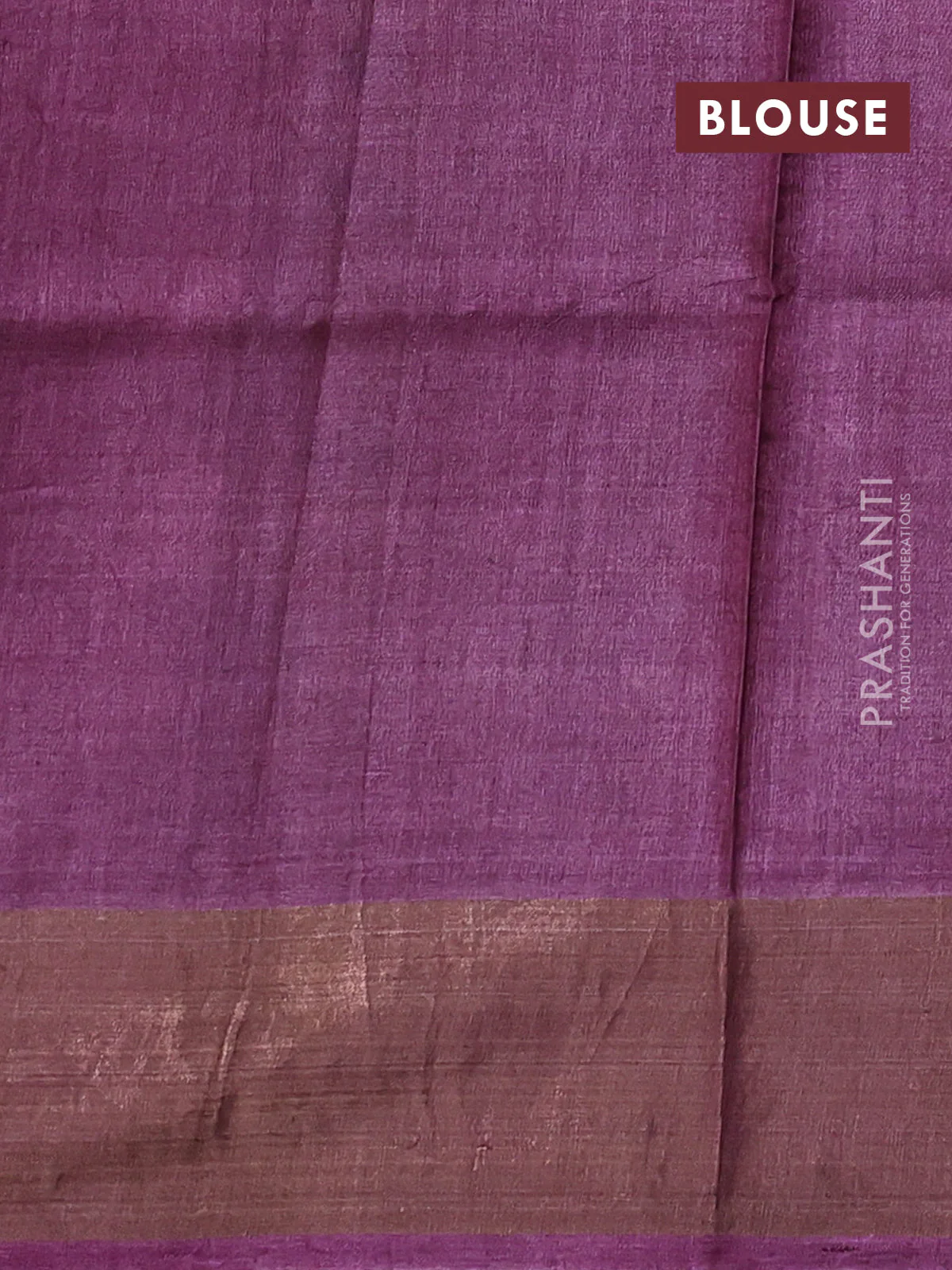 Pure tussar saree sandal and purple with allover kalamkari prints and zari woven border - Image 3