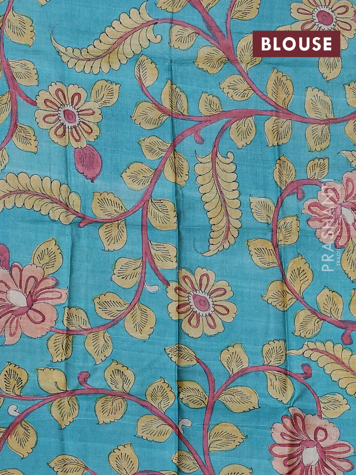 Pure tussar silk saree beige and teal blue with allover zari checked pattern and zari woven border - Image 3