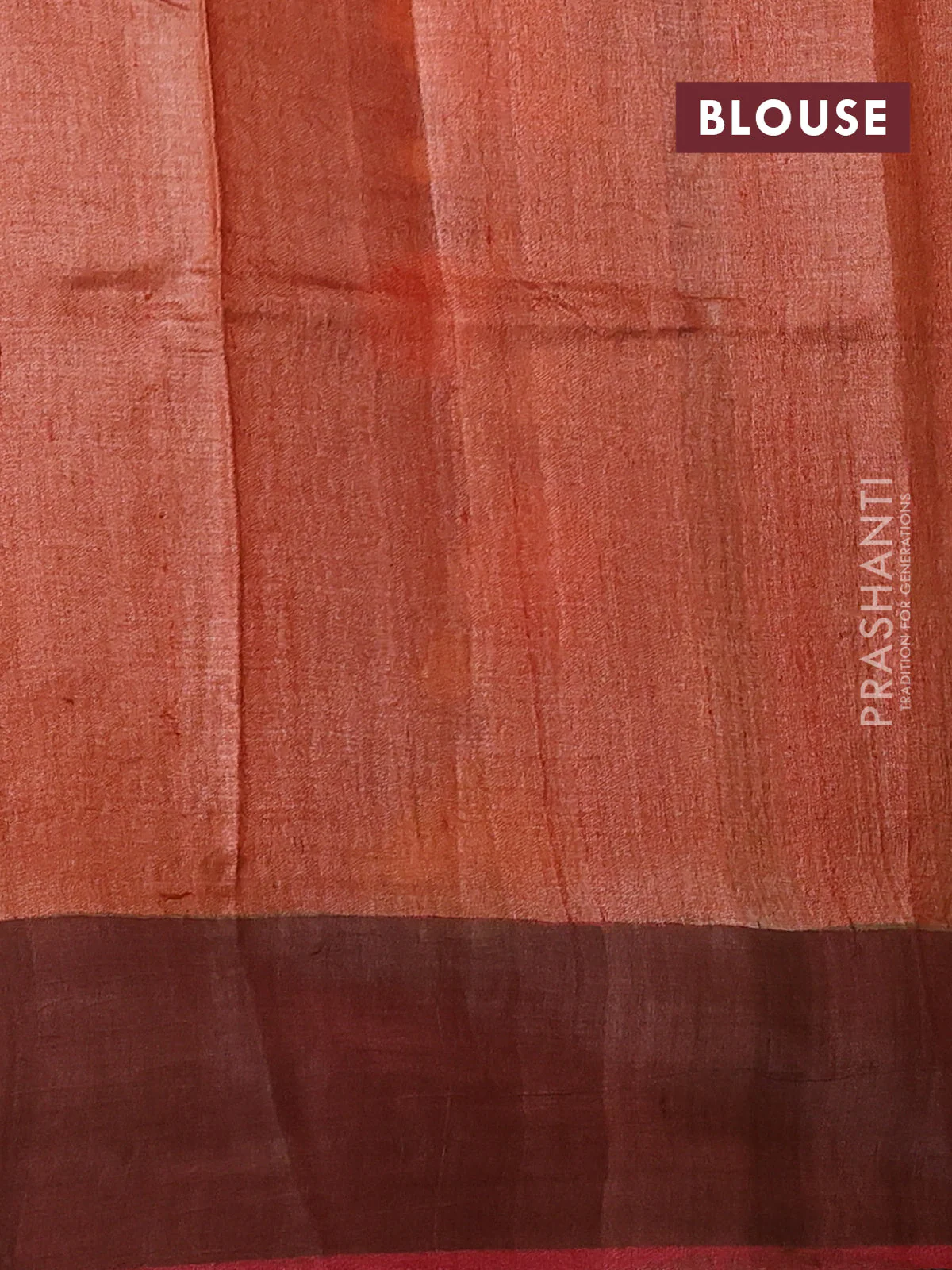 Pure tussar silk saree bluish grey and pink with allover kalamkari hand painted prints and zari woven border - Image 3