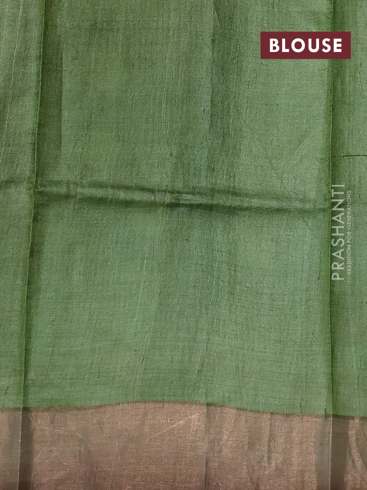 Pure tussar silk saree brown with allover pichwai hand painted prints and zari woven border - Image 3