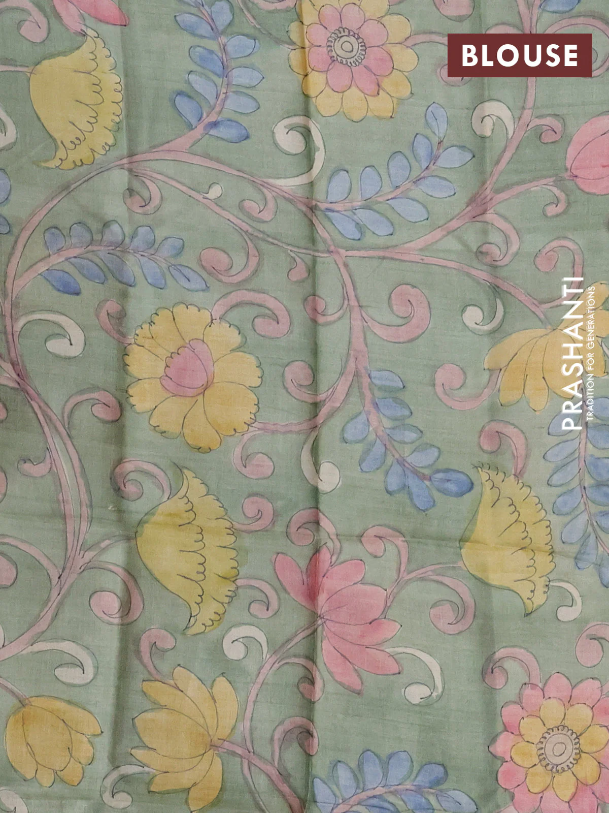 Pure Tussar Silk Saree elephant grey and pastel green with allover zari checked pattern and zari woven border - Image 3