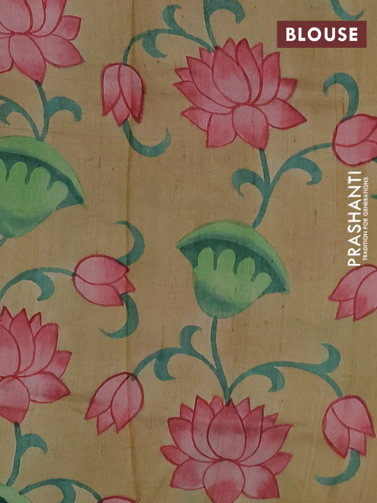 Pure tussar silk saree green and sandal with tie & dye prints & pita work and embroidery pallu - Image 4