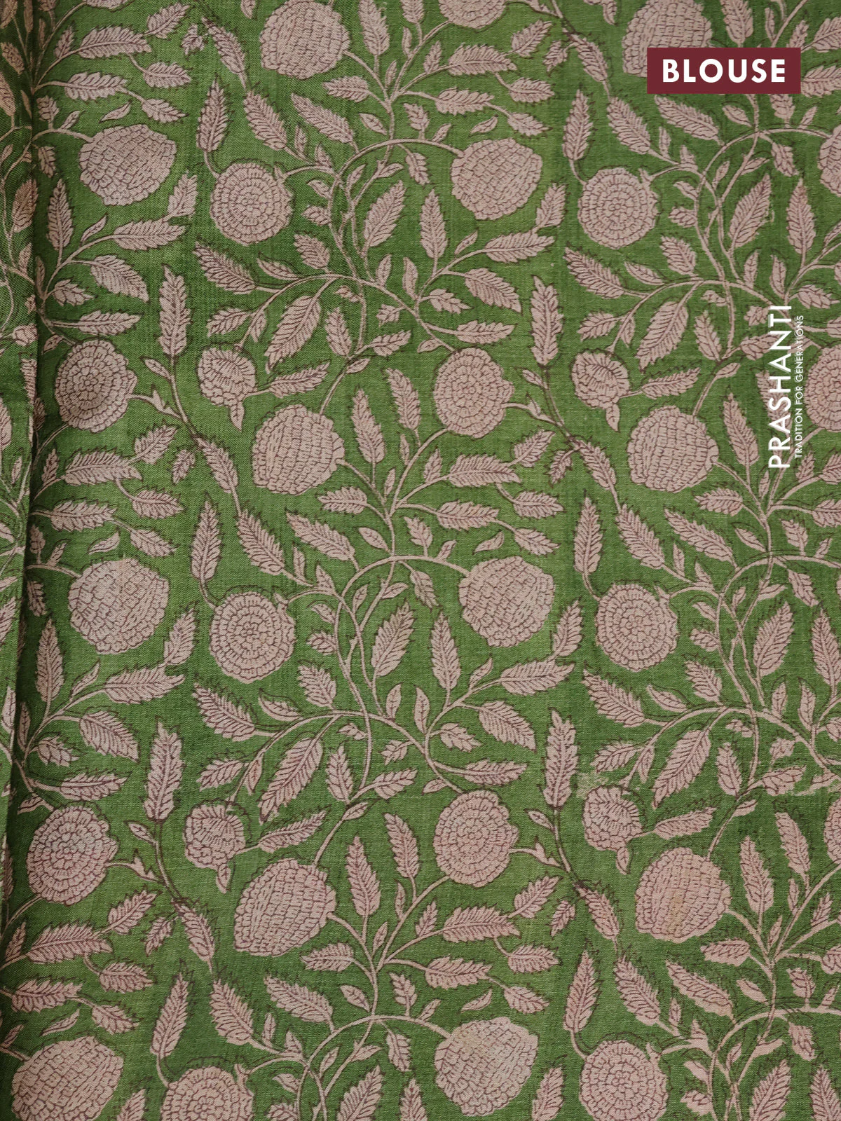 Pure tussar silk saree light green and multi colour with allover prints and printed border - Image 3