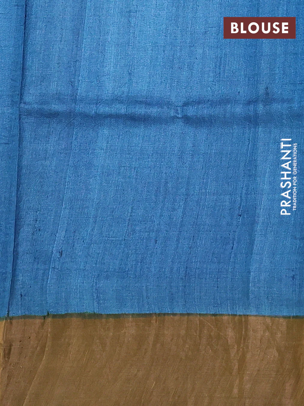 Pure tussar silk saree light green and sandal with allover kalamkari hand painted prints and zari woven border - Image 3