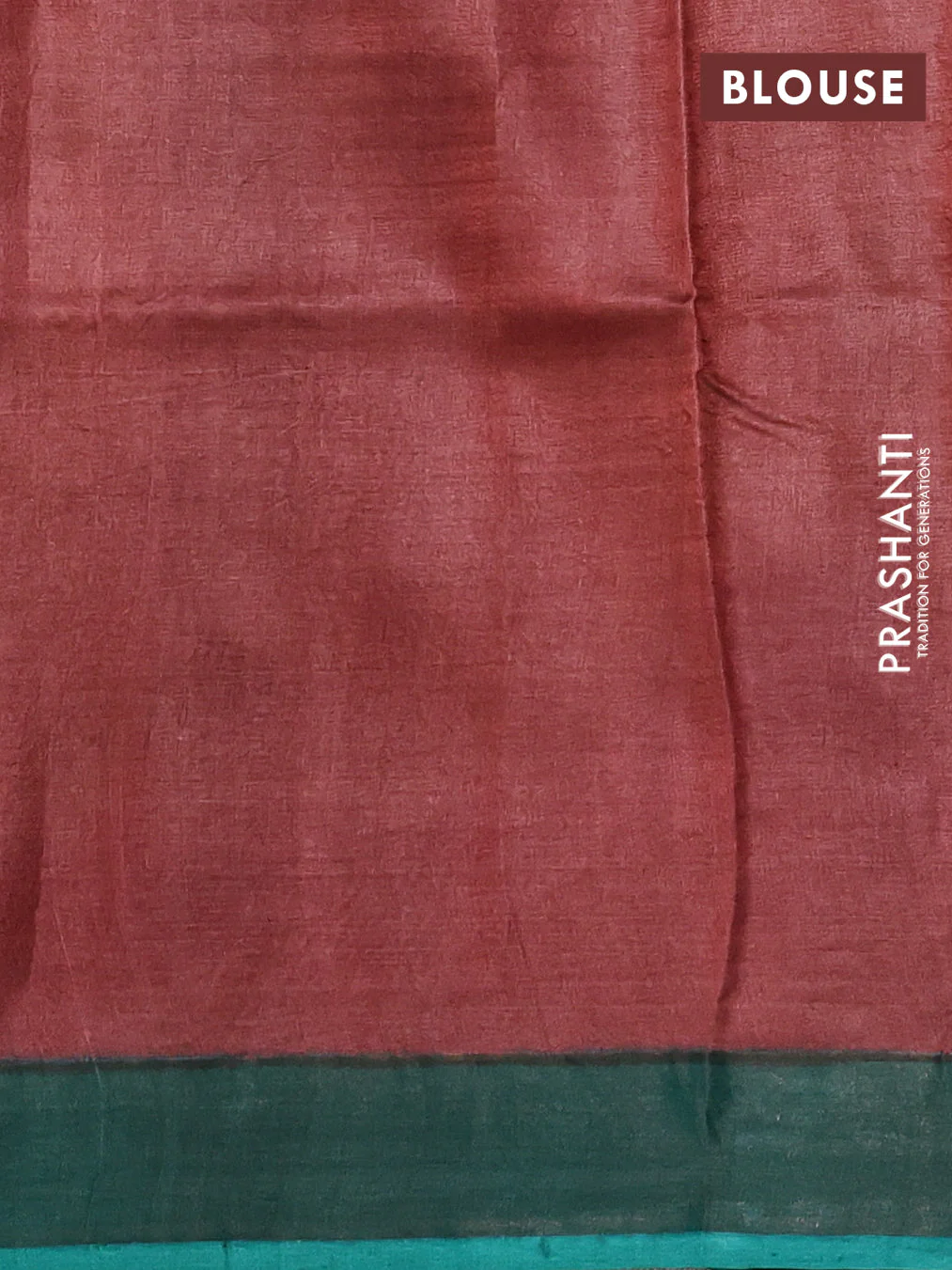 Pure tussar silk saree mauve pink and teal green with allover kalamkari hand painted prints and zari woven border - Image 3