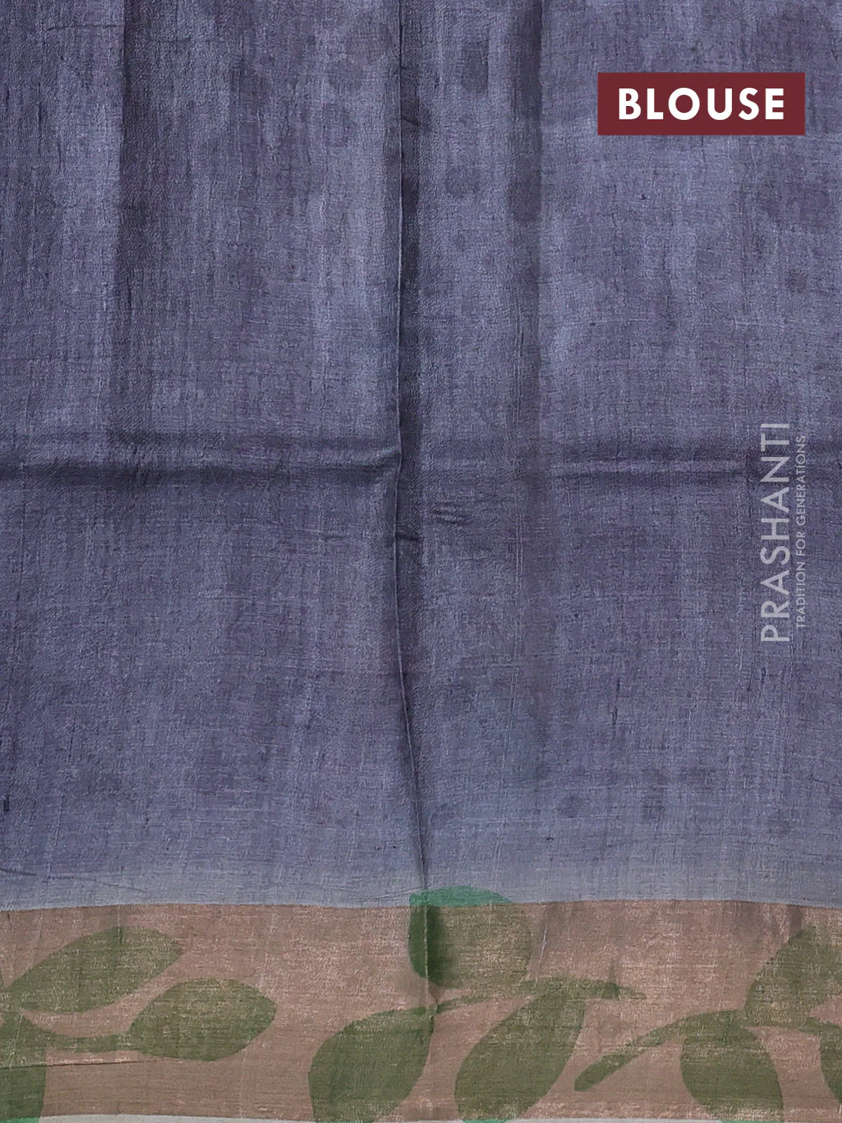 Pure tussar silk saree multi colour and peach shade with allover hand painted prints and zari woven border - Image 3