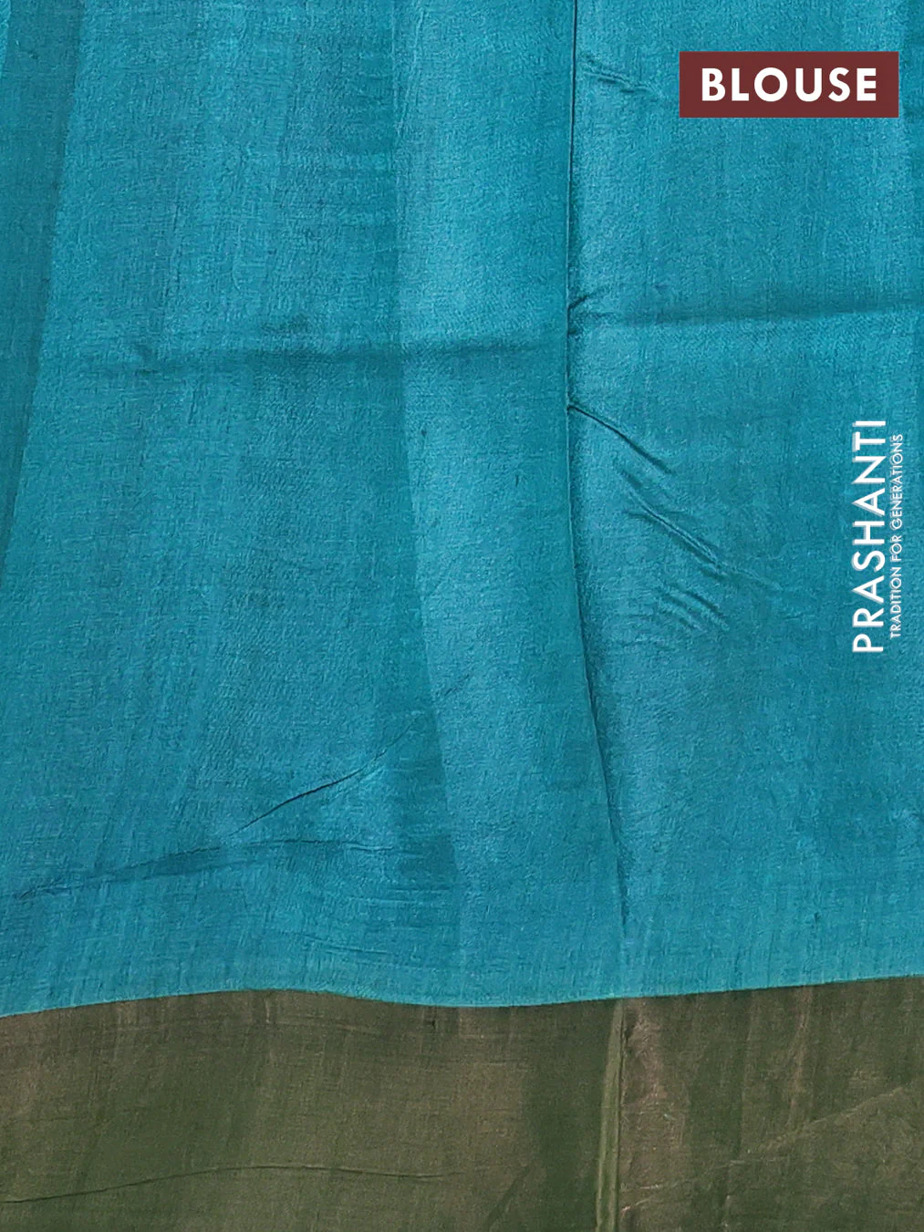 Pure tussar silk saree mustard yellow and pastel green with allover hand painted prints and zari woven border - Image 3