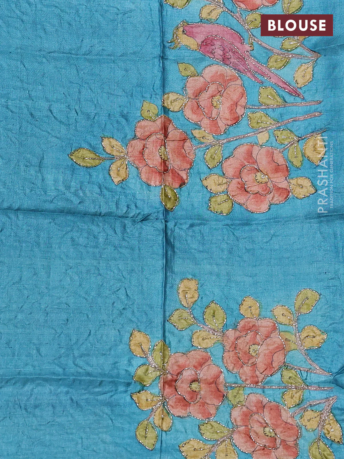 Pure tussar silk saree pastel green and black with allover zari woven checked pattern and zari woven border - Image 3
