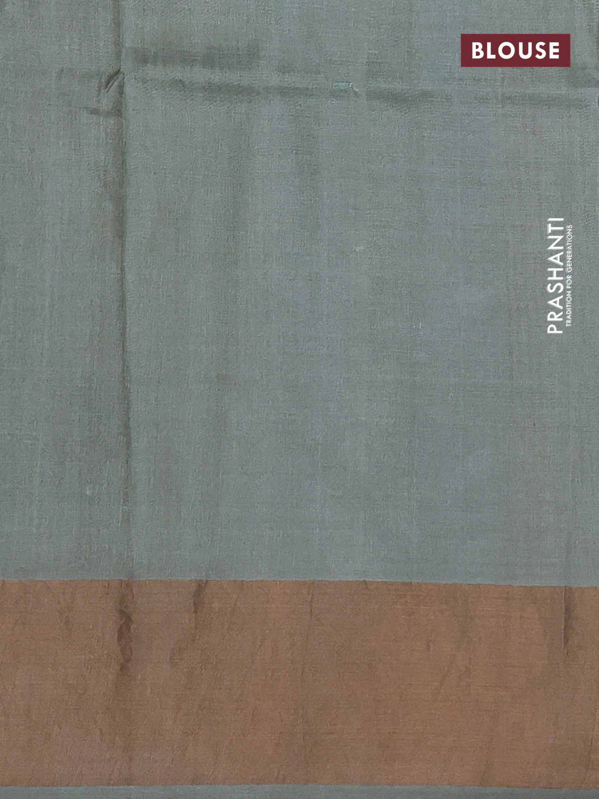 Pure tussar silk saree pastel green with allover floral digital prints and zari woven border - Image 3
