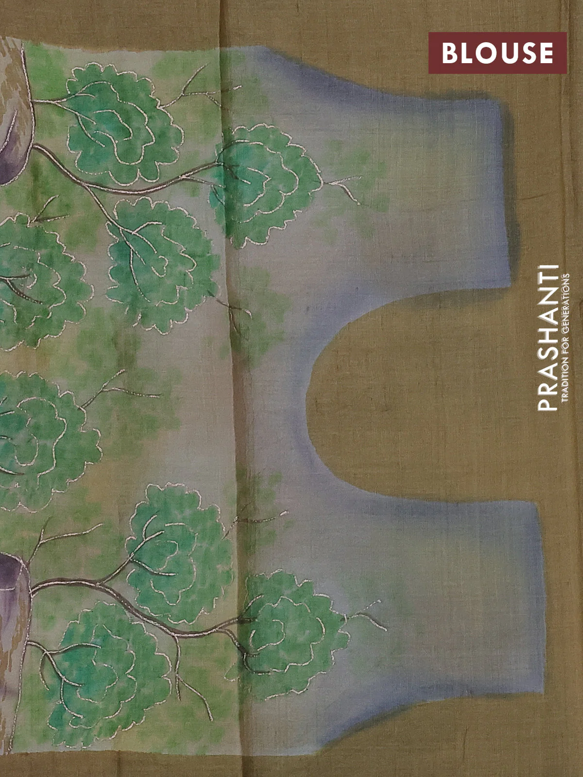 Pure tussar silk saree pastel maroon and grey shade with tie & dye prints & pita work and embroidery pallu - Image 4