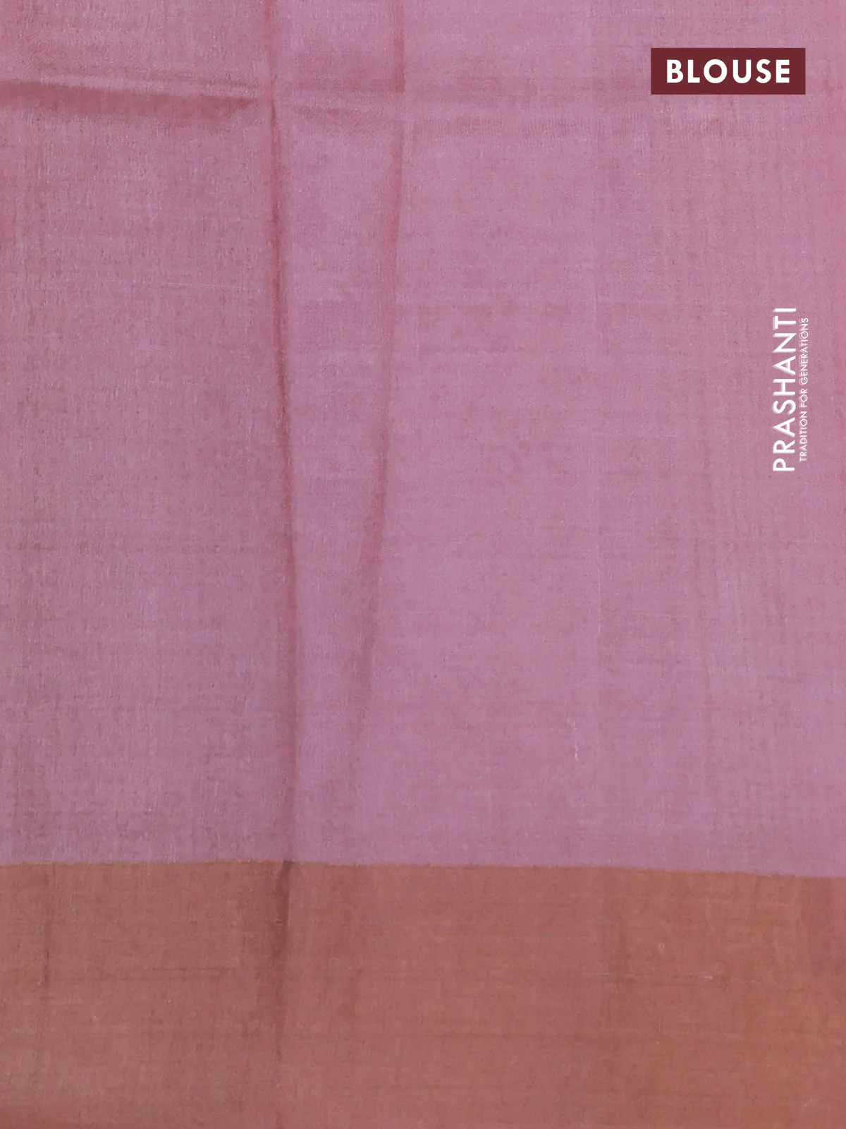 Pure tussar silk saree pastel pink with allover floral digital prints and zari woven border - Image 3