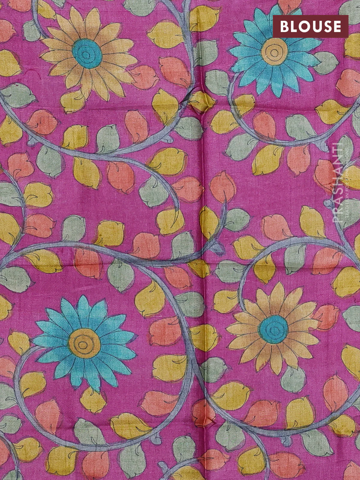 Pure tussar silk saree pastel purple and magenta pink with allover zari woven checked pattern and zari woven border - Image 3