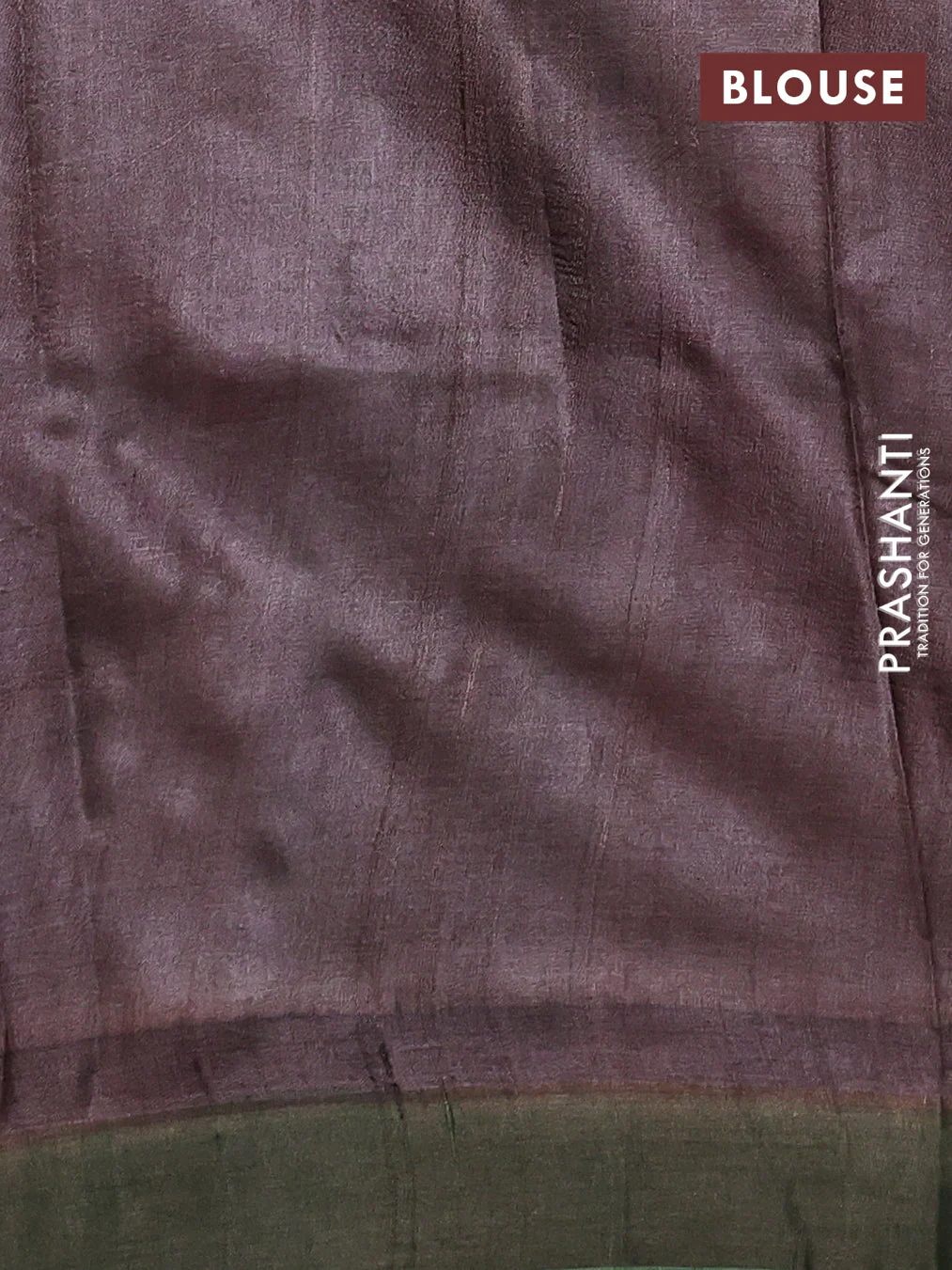 Pure tussar silk saree peach shade and pastel green with allover kalamkari hand painted prints and zari woven border - Image 3