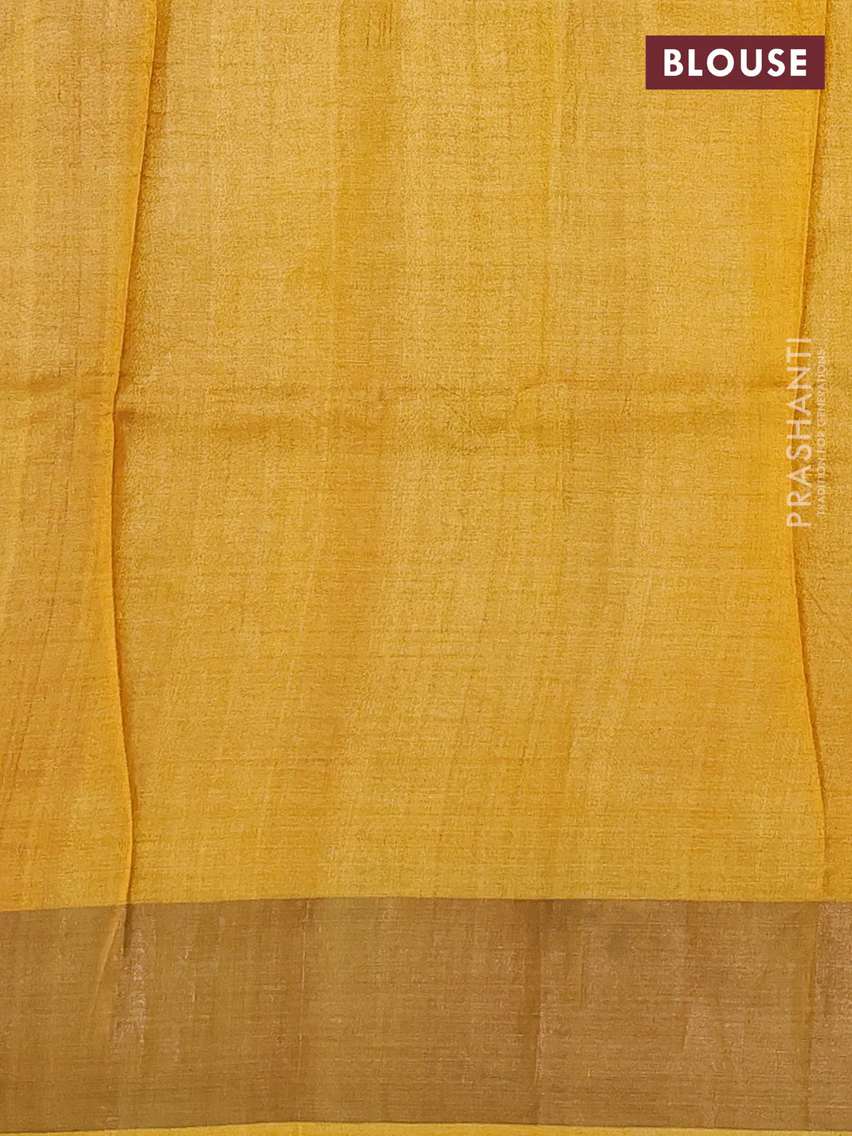 Pure tussar silk saree pink and mustard yellow with pichwai prints and zari woven border - Image 3