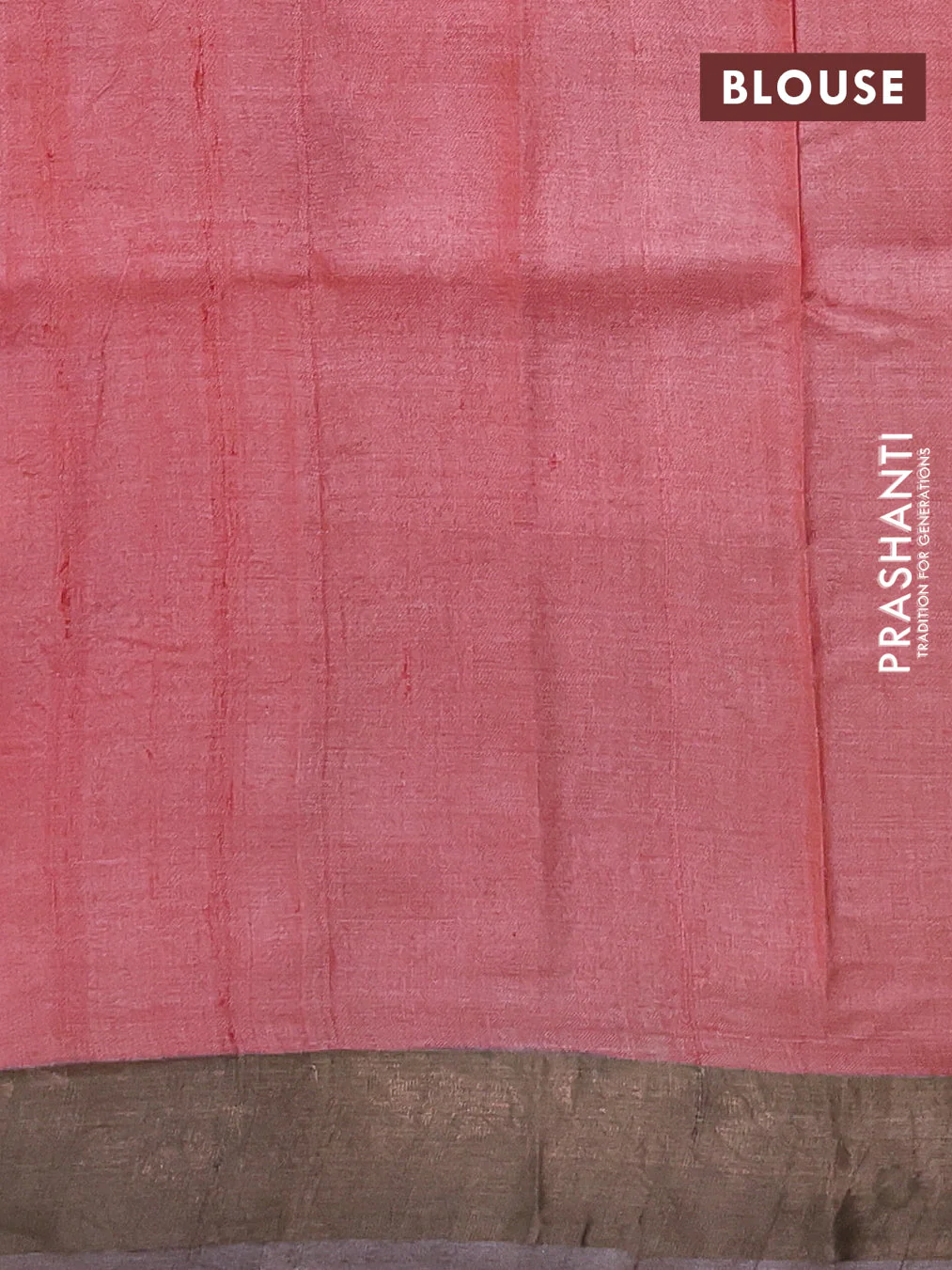 Pure tussar silk saree pista green and brown with allover hand painted prints and zari woven border - Image 3