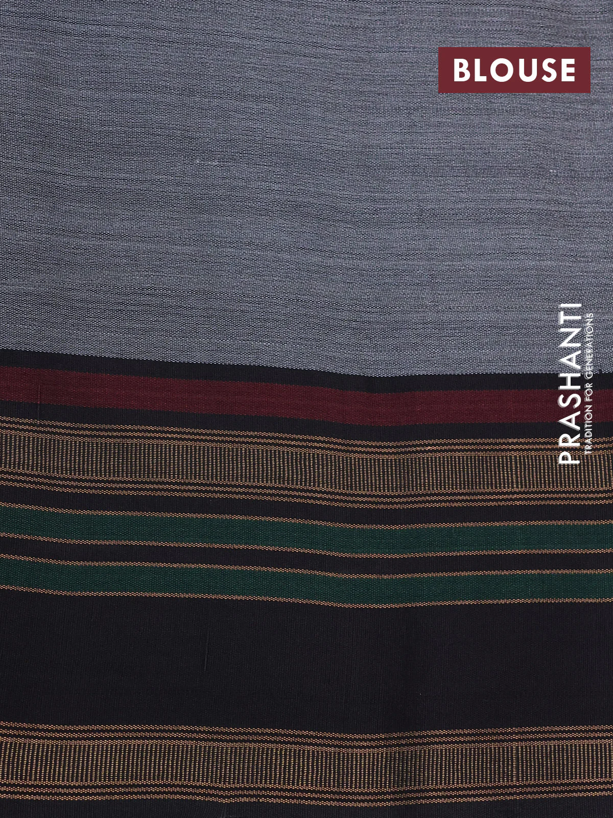 Pure tussar silk saree purple and black with allover floral digital prints and temple deisgn zari woven vidarbha border - Image 10