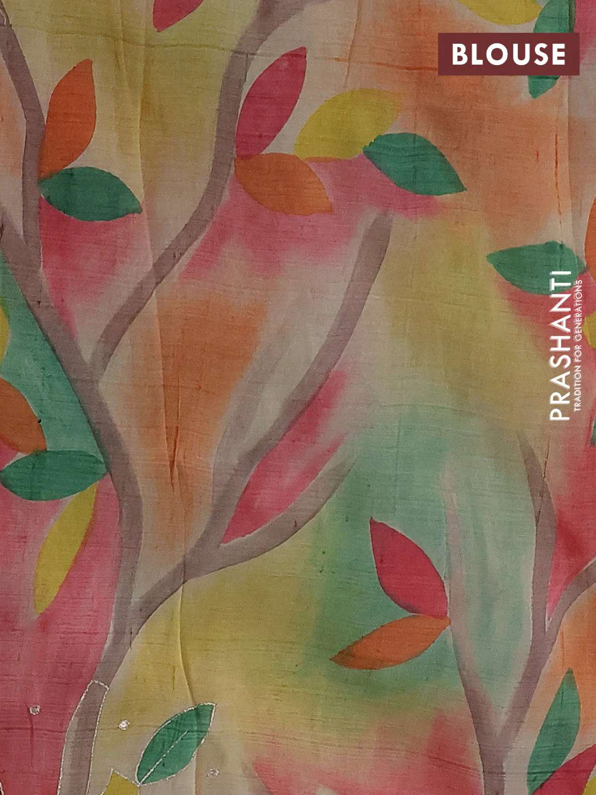 Pure tussar silk saree purple and multi colour with tie & dye prints & pita work and embroidery pallu - Image 4