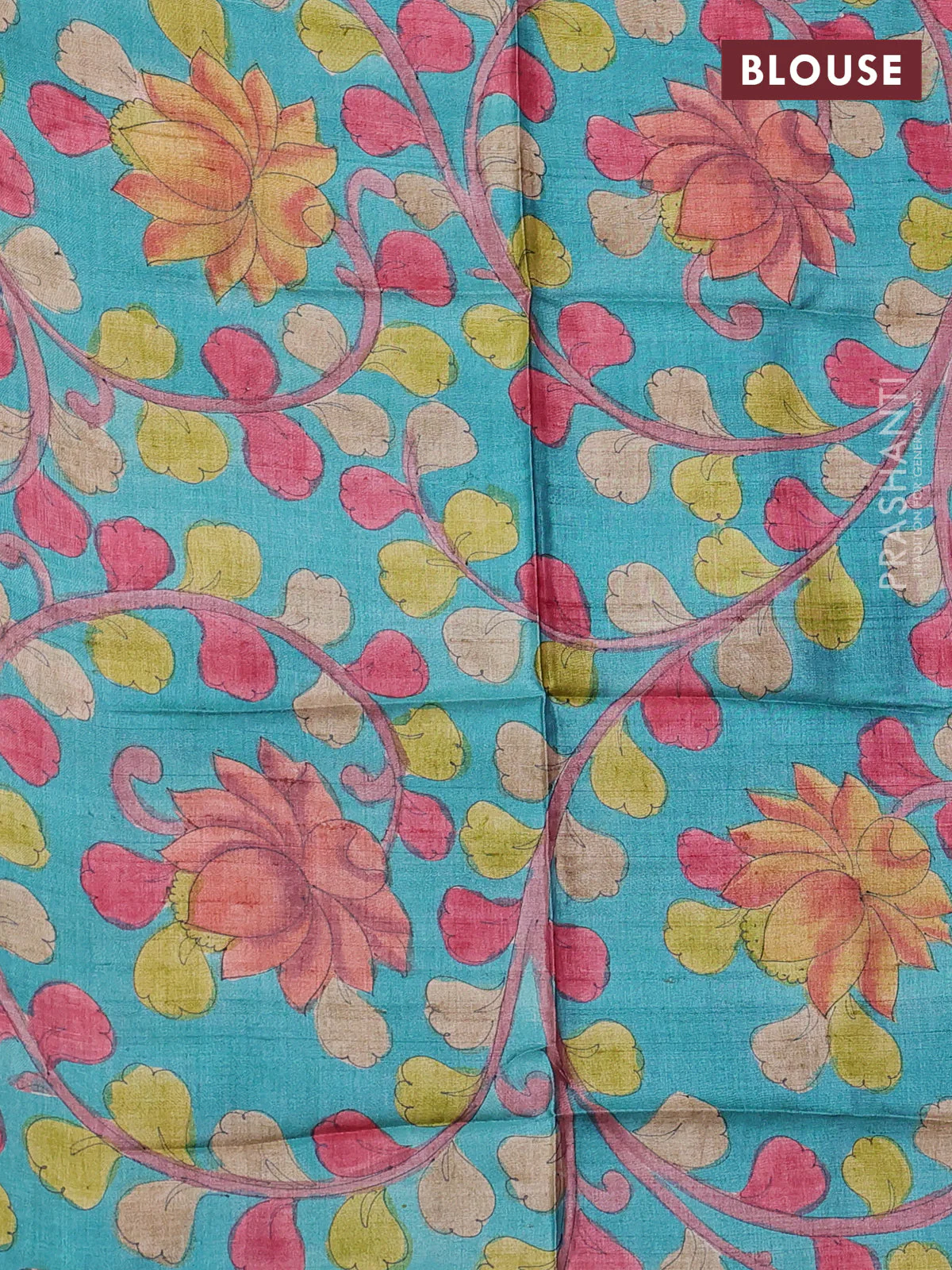 Pure tussar silk saree purple and teal green with allover zari checked pattern and zari woven border - Image 3