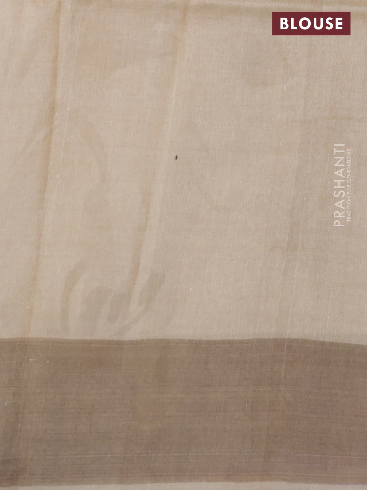 Pure tussar silk saree sandal with floral digital prints and zari woven border - Image 3