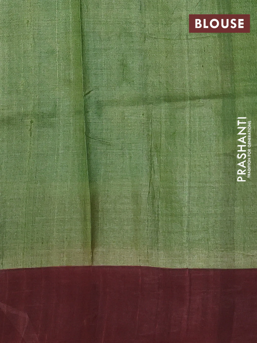 Pure tussar silk saree teal green and maroon with allover kalamkari hand painted prints and zari woven border - Image 3