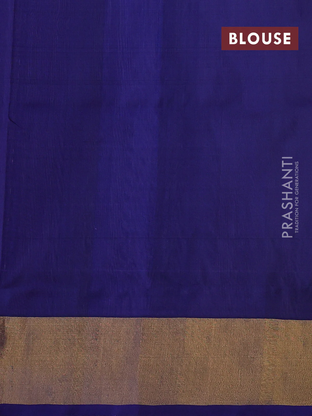 Pure uppada silk saree baby pink and navy blue with allover silver & gold zari woven butta weaves and zari woven border - Image 3