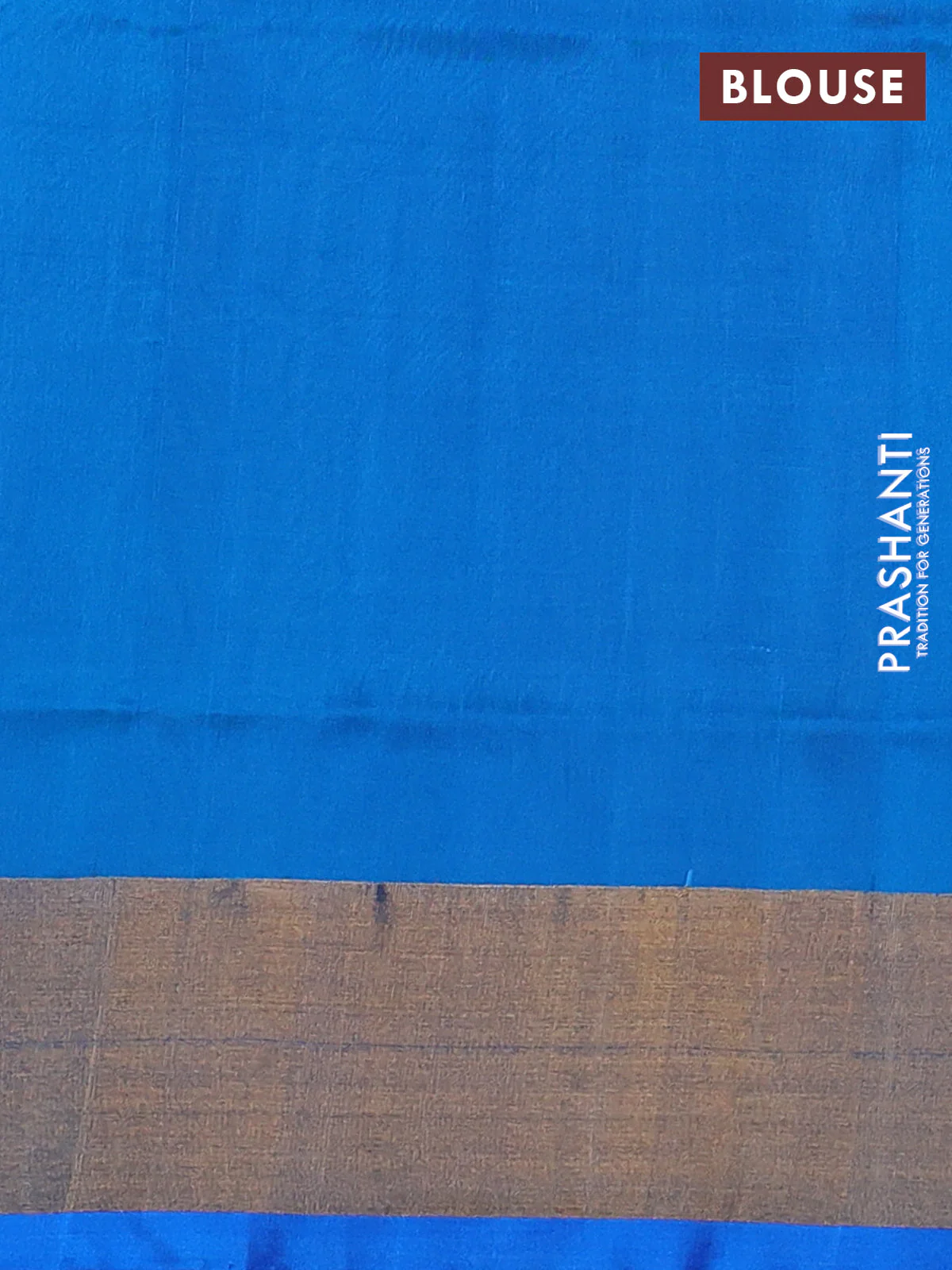 Pure uppada silk saree beige and cs blue with silver & gold zari woven paisley buttas and jamdhani design pallu - Image 3