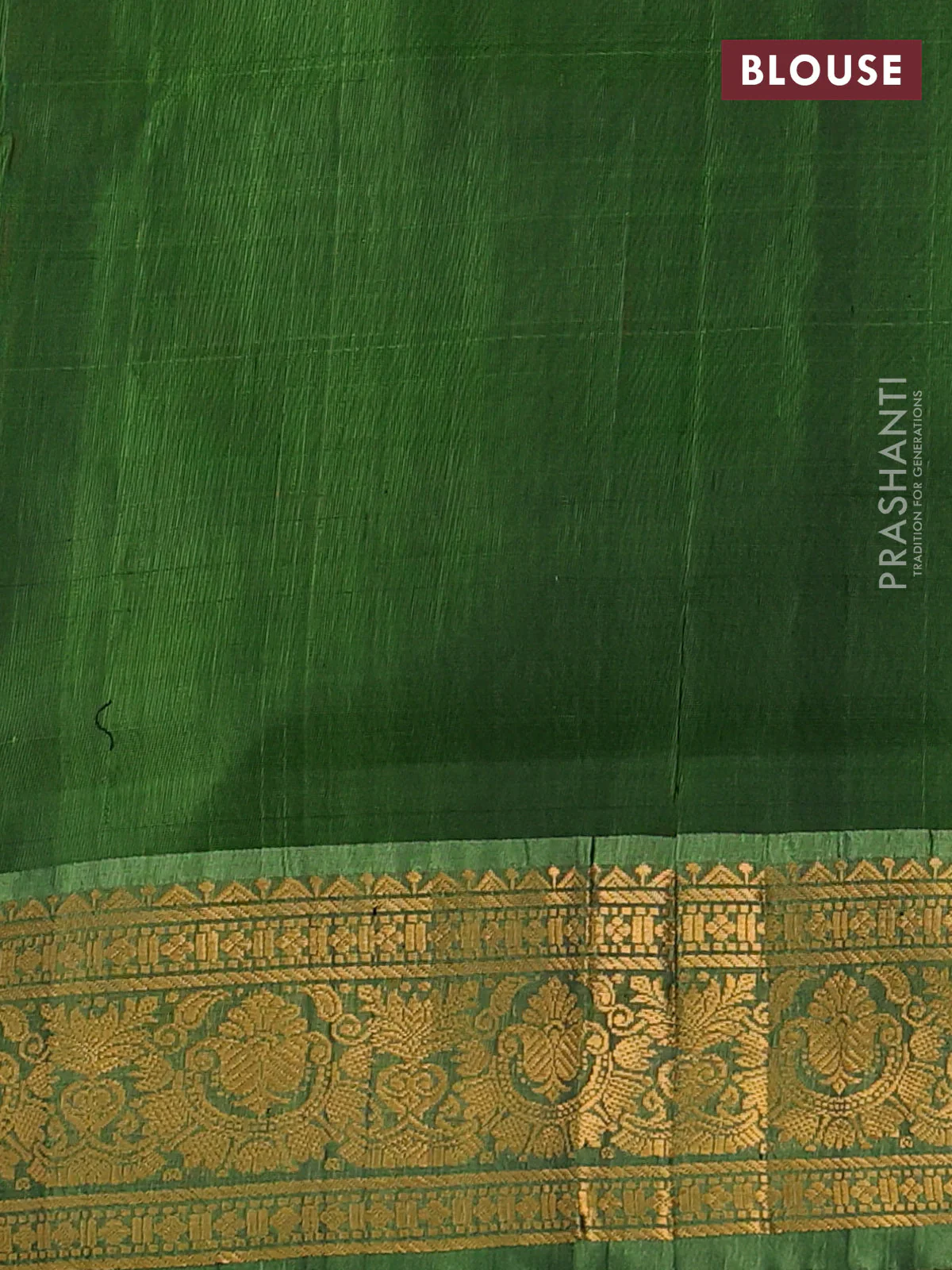 Pure uppada silk saree black and green with allover zari weaves and zari woven border - Image 3