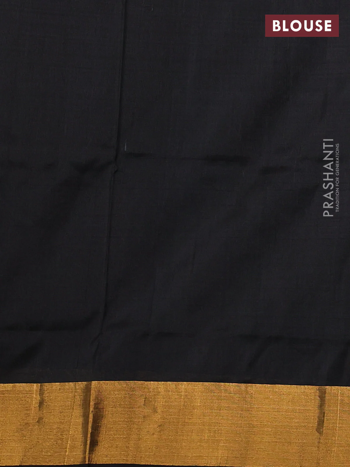 Pure uppada silk saree black with silver & gold zari woven temple buttas and zari woven border - Image 3