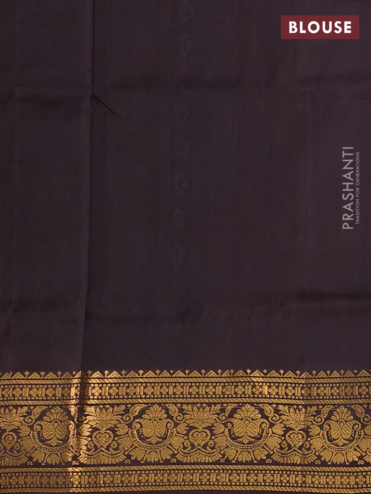 Pure uppada silk saree bottle green and deep brown with allover silver & gold zari woven buttas and zari woven border - Image 3