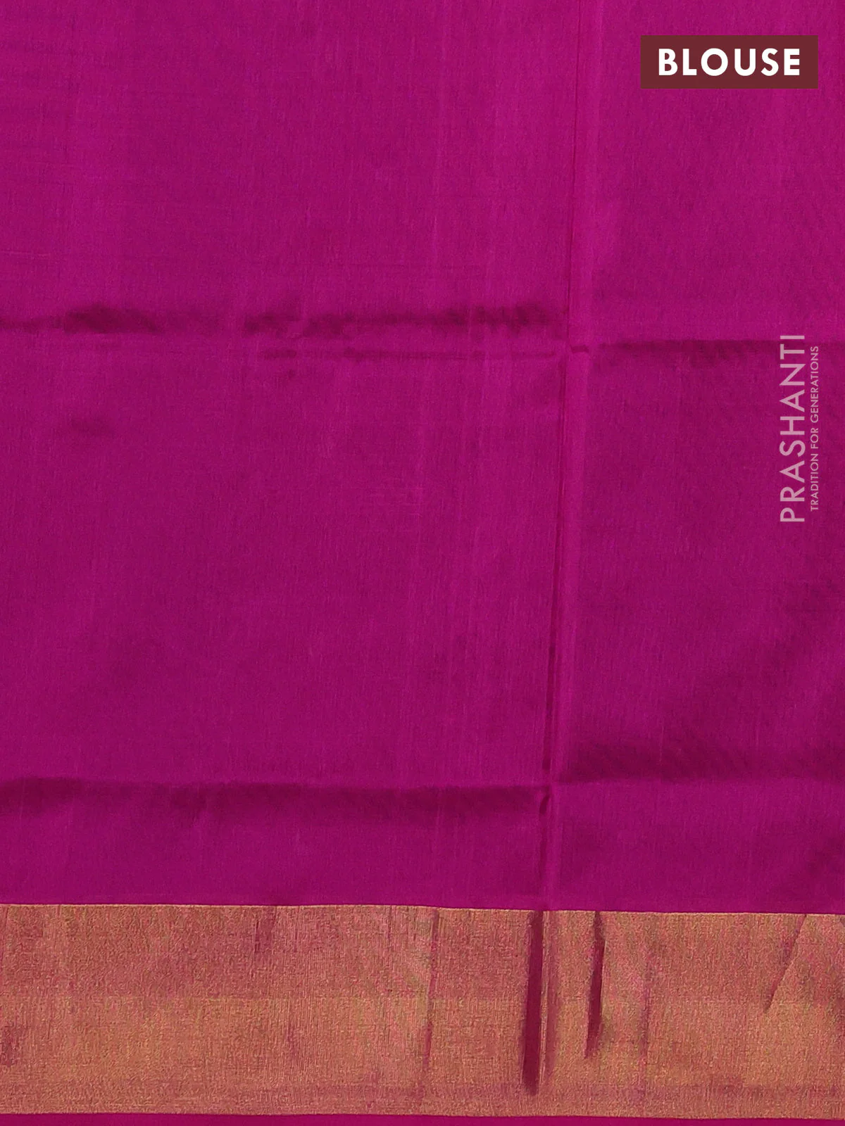 Pure uppada silk saree bottle green and pink with silver & gold zari woven tilak buttas and zari woven border - Image 3